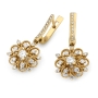 Anbinder Jewelry 14K Yellow Gold Dainty Flower Earrings with Diamonds - 2