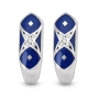 Anbinder Jewelry 14K White Gold Earrings with Diamonds and Blue Enamel - 1