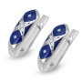Anbinder Jewelry 14K White Gold Earrings with Diamonds and Blue Enamel - 2