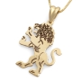 14K Gold Engraved Roaring Lion of Judah Pendant - 5