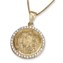 Anbinder 14K Gold ‘Echoes of Jerusalem’ Circular Pendant with Diamond Halo Border - 1