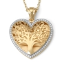 Anbinder 14K Gold Grand Heart Tree of Life Pendant with Diamonds - Color Option - 4