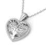 Anbinder Jewelry 14K White Gold Heart Shaped Tree of Life Pendant with Diamonds - 2