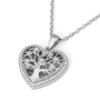 Anbinder 14K White Gold Tree of Life Heart Pendant with Diamonds - 2