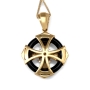 Anbinder Jewelry Round 14K Gold Jerusalem Cross Pendant with Diamonds and Onyx - Unisex - 4