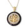 Anbinder Jewelry 14K Yellow Gold Tree of Life Pendant with Diamonds and Sapphires - 1