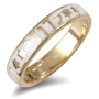 14K Yellow Gold and White Enamel Ring With Stars of David and Ani LeDodi (Song of Songs 6:3) - 2