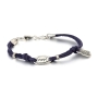 Hope Sterling Silver and Genuine Purple Leather Bracelet - 2