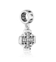 Marina Jewelry Sterling Silver Roman Cross Pendant Charm with Cubic Zirconia  - 2