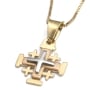 14K Yellow, White & Rose Gold Three-Toned Small Jerusalem Cross Pendant - 2
