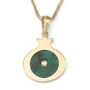 Classy 14K Gold Pomegranate Pendant with Eilat Stone and Diamond - 1