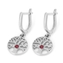 14K Gold Tree of Life Earrings with Rubies - 2