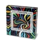 Jordana Klein Hebrew-English Home Blessing Glass Cube With Multicolored Swirling Design - 2