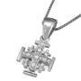 Anbinder Jewelry Two-Tone 14K Gold Classic Jerusalem Cross with 5 Diamonds - 2