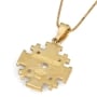 Anbinder Jewelry 14K Yellow Gold and Enamel Classic Jerusalem Cross Pendant with 49 Diamonds - 2