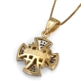 Anbinder Jewelry Two-Tone 14K Gold Diamond Pavé Splayed Jerusalem Cross Pendant with Enamel and 36 Diamonds - 2