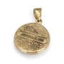 Anbinder Jewelry 14K Gold Circular Jerusalem Cross Pendant with Blue Enamel and 32 Diamonds - 2