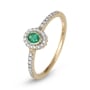 Anbinder 14K Yellow Gold Oval Emerald and Diamond Halo Engagement Ring with Diamond-Set Band - 2