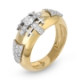Anbinder Jewelry 14K Yellow Gold Men's Jerusalem Cross Ring with Diamonds - 2