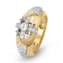 Anbinder Jewelry 14K Yellow Gold Men's Jerusalem Cross Ring with Diamonds - 3