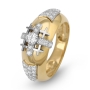 Anbinder Jewelry 14K Yellow Gold Men's Jerusalem Cross Ring with Diamonds - 5