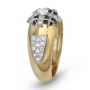 Anbinder Jewelry 14K Yellow Gold Men's Jerusalem Cross Ring with Diamonds - 6