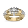 Anbinder Jewelry 14K Yellow Gold Men's Jerusalem Cross Ring with Diamonds - 4