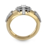 Anbinder Jewelry 14K Yellow Gold Men's Jerusalem Cross Ring with Diamonds - 7