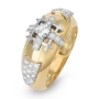 Anbinder Jewelry 14K Yellow Gold Men's Jerusalem Cross Ring with Diamonds - 1