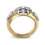 Anbinder Jewelry 14K Yellow Gold and Diamond Women's Jerusalem Cross Ring  - 3