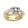 Anbinder Jewelry 14K Yellow Gold and Diamond Women's Jerusalem Cross Ring  - 5