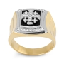 Anbinder Jewelry 14K Gold Square Jerusalem Cross Ring with Diamonds and Black Enamel - 3