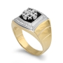 Anbinder Jewelry 14K Gold Square Jerusalem Cross Ring with Diamonds and Black Enamel - 5