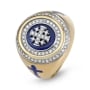 Anbinder Jewelry 14K Gold Enamel and Diamond Double Halo Men’s Jerusalem Cross Ecclesiastical Signet Ring with Orthodox Crosses - 1