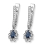 Anbinder 14K White Gold Teardrop Sapphire and Diamond Halo Drop Earrings  - 1