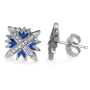 Anbinder 14K White Gold, Enamel, and Diamond Star of Bethlehem Stud Earrings with 26 Diamonds - 2