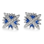 Anbinder 14K White Gold, Enamel, and Diamond Star of Bethlehem Stud Earrings with 26 Diamonds - 1