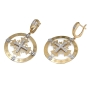 Anbinder Deluxe 14K Gold and Diamond Jerusalem Cross Hanging Disk Earrings with Celtic Knots and 94 Diamonds - 2