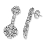 Anbinder 14K White Gold and Diamond Jerusalem Cross Drop Earrings with 58 Diamonds - 2
