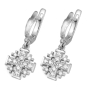 14K Gold and Diamond Classic Jerusalem Cross Hanging Earrings with 26 Diamonds - 2