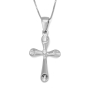 14K Gold Latin Cross Necklace Pendant with Diamond - 5