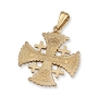 Anbinder Jewelry 14K Yellow Gold, White & Black Diamond Milgrain Splayed Jerusalem Cross Pendant with 108 Diamonds - 2