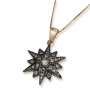 Medium 14K Yellow & Black Gold Star of Bethlehem Pendant with Yellow Diamonds - 1