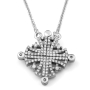 Anbinder Jewelry 14K White Gold Jerusalem Cross Necklace with Diamonds - 2