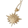 14K Yellow Gold Star of Bethlehem Pendant with Blue Enamel and White Gold Diamond Accent - 2