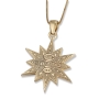 14K White & Yellow Gold Star of Bethlehem Pendant with Blue Enamel and Diamonds - 2