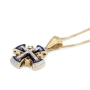 Anbinder Jewelry 14K Gold Jerusalem Cross Pendant with Diamonds and Enamel - Color Option - 3