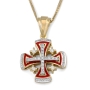 Anbinder Jewelry 14K Gold Jerusalem Cross Pendant with Diamonds and Enamel - Color Option - 4