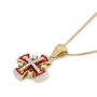 Anbinder Jewelry 14K Gold Jerusalem Cross Pendant with Diamonds and Enamel - Color Option - 6
