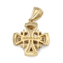 Anbinder Jewelry 14K Gold Jerusalem Cross Pendant with Diamonds - Color Option - 5